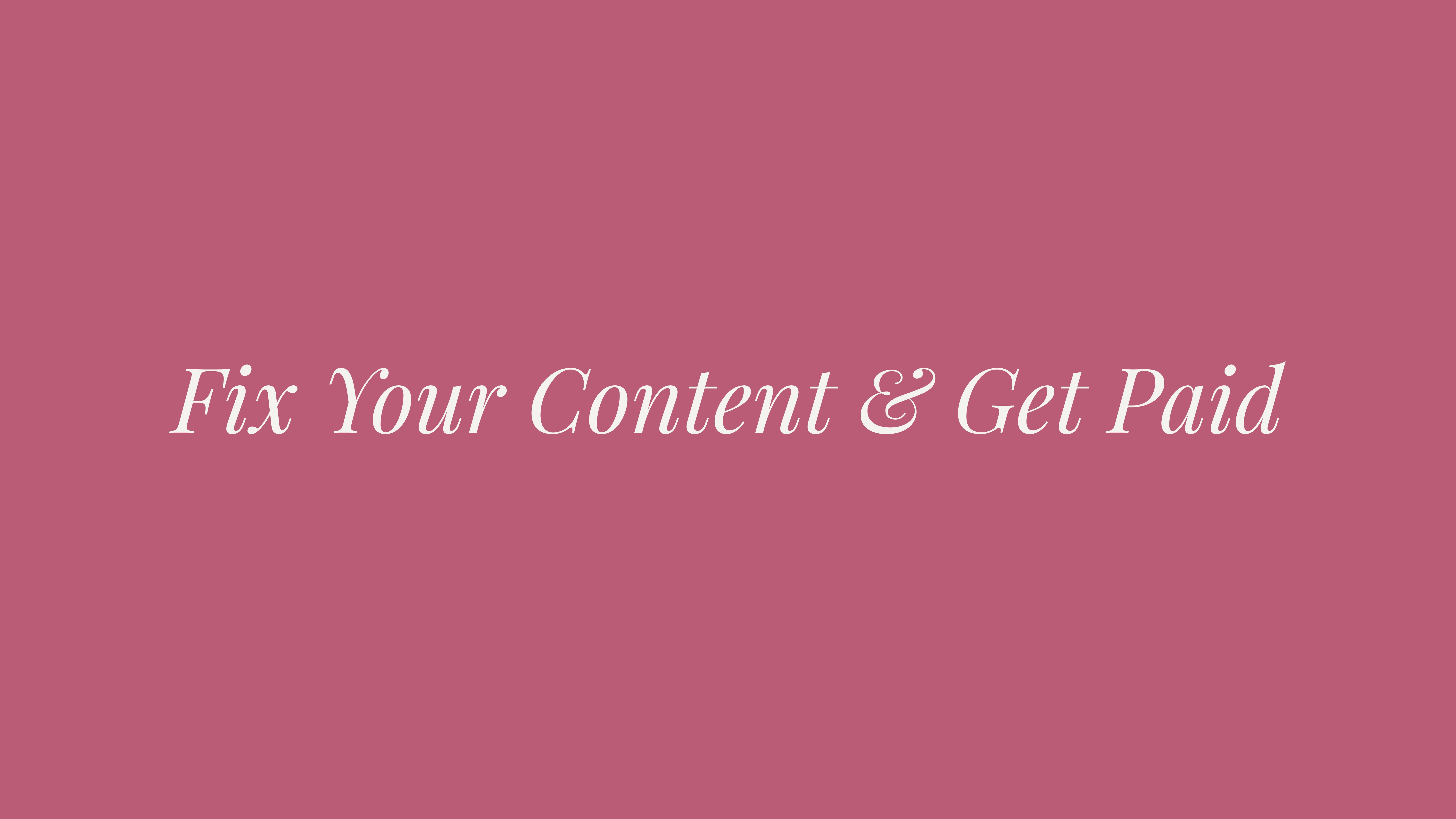 Content Audit $75
